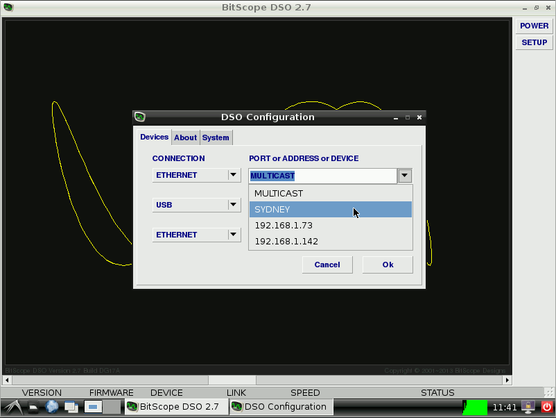 BitScope DSO connected to Sydney BitScope